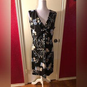 BCBG PARIS Blue Floral Sleeveless Dress